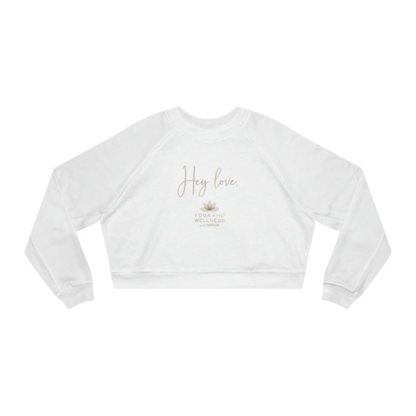 Hey Love Women's Cropped Fleece Pullover - White - Image 2